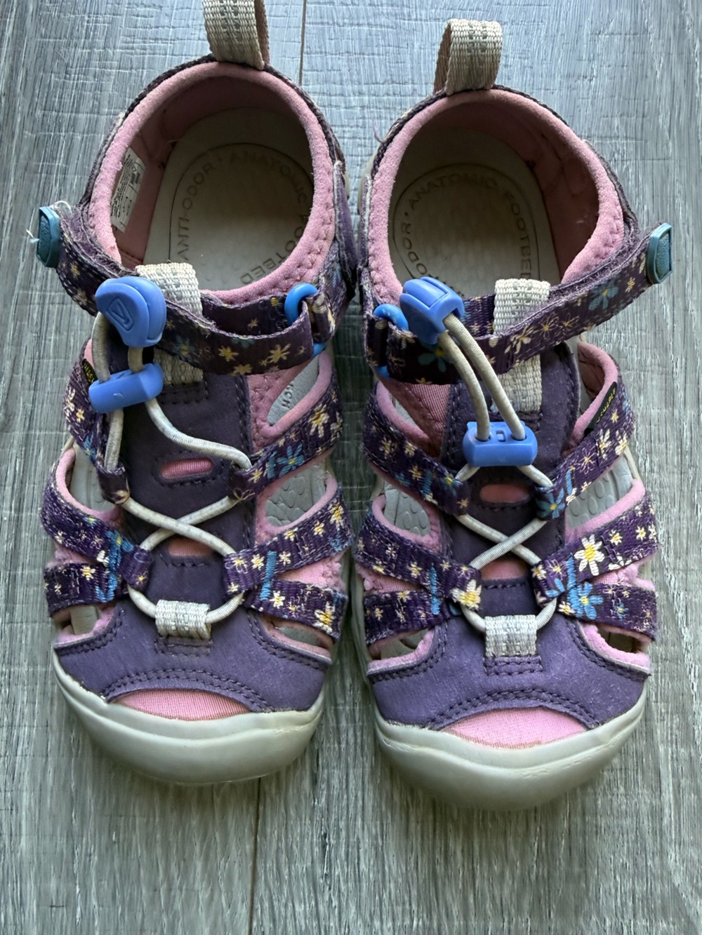 Kids Purple Floral Closed-Toe Sandals - Comfortable Play/hiking/river Shoes